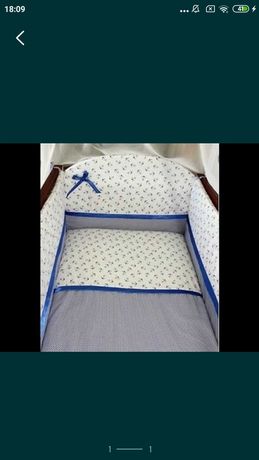 Новый комплект постельного белья Медисон синие якоря