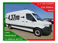 Mercedes-Benz Sprinter L3H2 *74900zł NETTO* 2.2CDi/163KM  Klimatyzacja, Webasto, Tempomat, 2x Airbag, Hak 35500kg