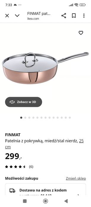 Garnki patelnie Ikea miedziane stalowe finmat komplet za ćwierć ceny