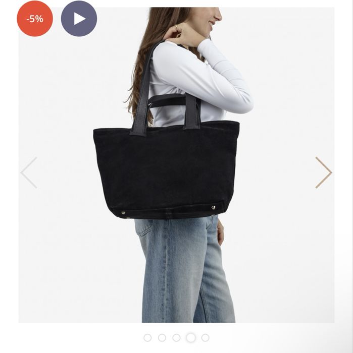 Чорна шкіряна сумка шопер