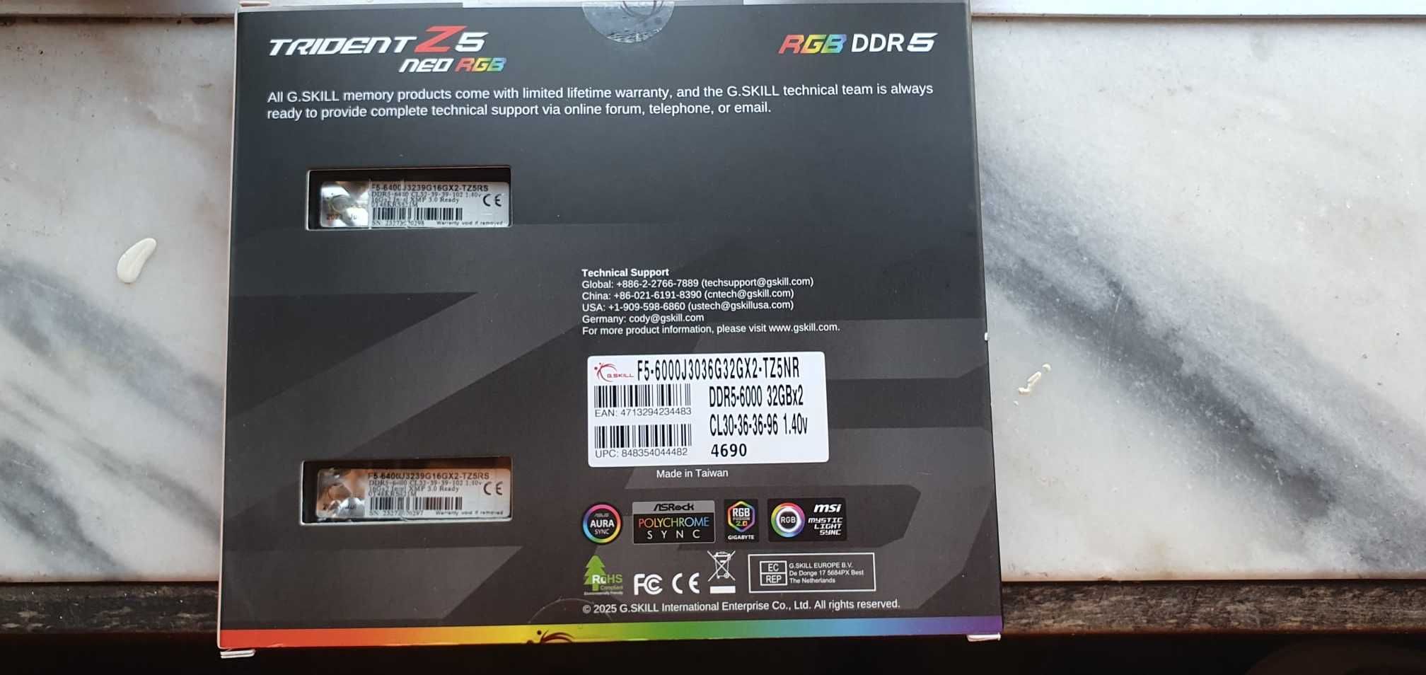 Memória RAM DDR5 G.SKILL Trident Z5 Neo RGB 2x16GB  / 32GB DDR5 6400