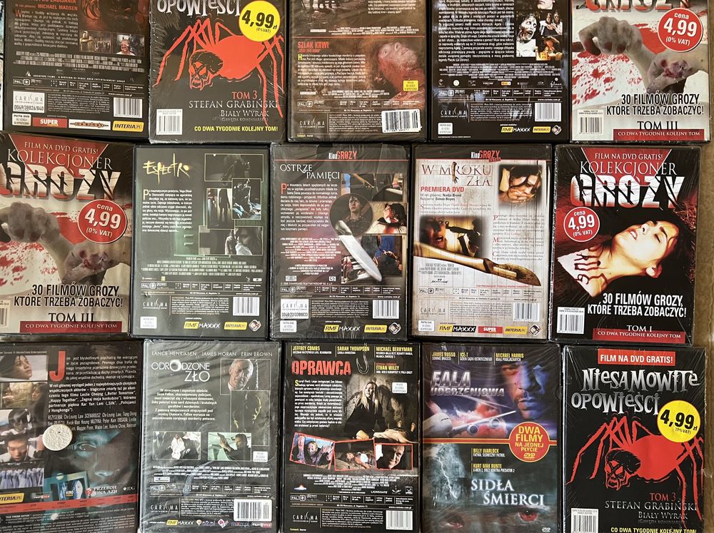 22 x Kino Grozy Komplet płyty DVD Horror Folia Zombie