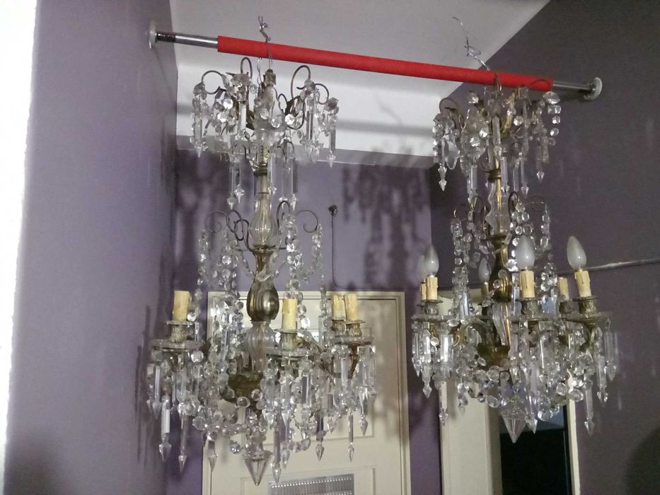 PAR DE LUSTRES em cristal de 6 velas -Luis XV