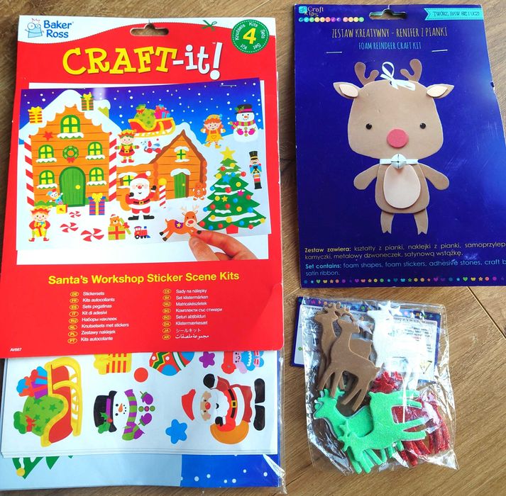 Zestaw kreatywny ćwiczenie małej motoryki i świąteczne naklejki