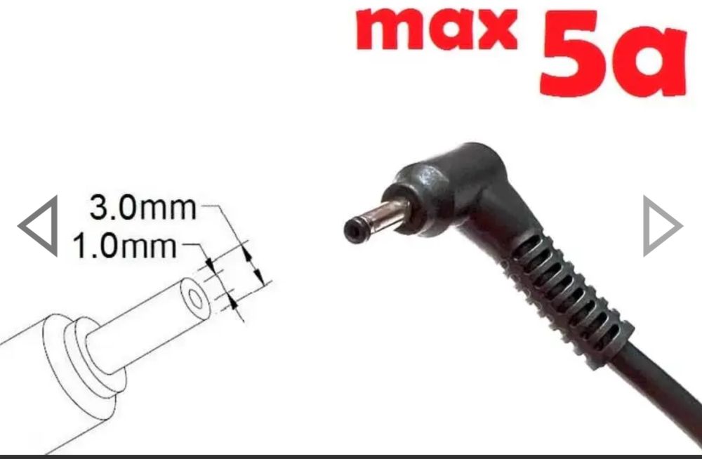 Dc кабель для блока питания 3.0x1.0(0.9/1.1)mm (5a) (1.2m) (A class)
