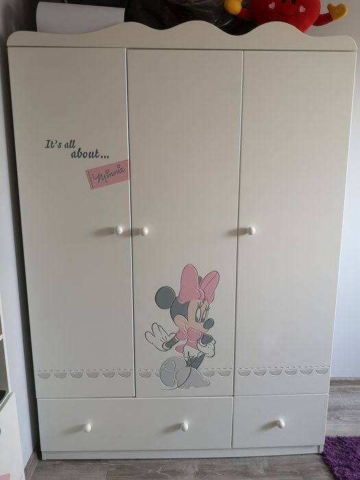 Meble zestaw meblik biały kolekcja minnie mouse regał szafa róż myszka