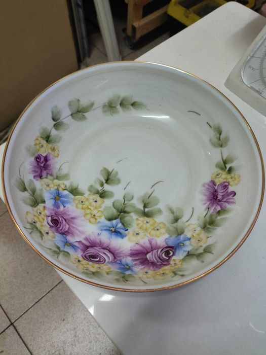 jarro e bacia porcelanas j.santana motivo floral Pintado a mao