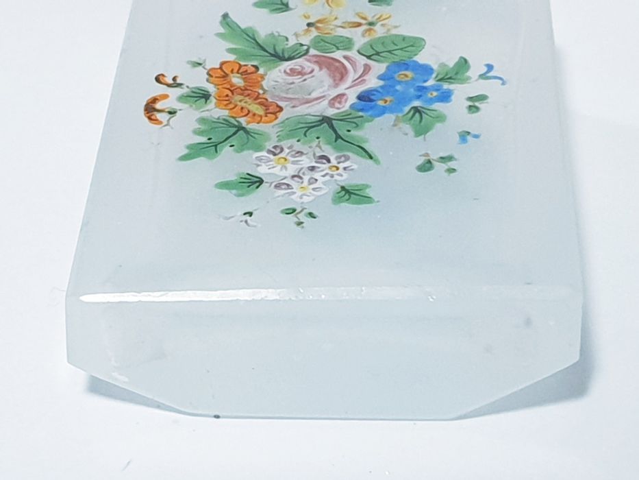 Maravilhoso antigo frasco de perfume esmaltado à mão Sec. XIX