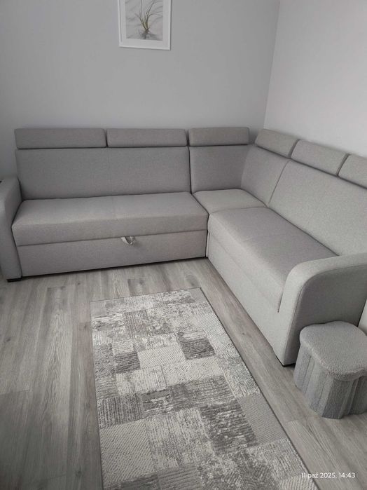 narożnik z funkcją spania   jasno szary