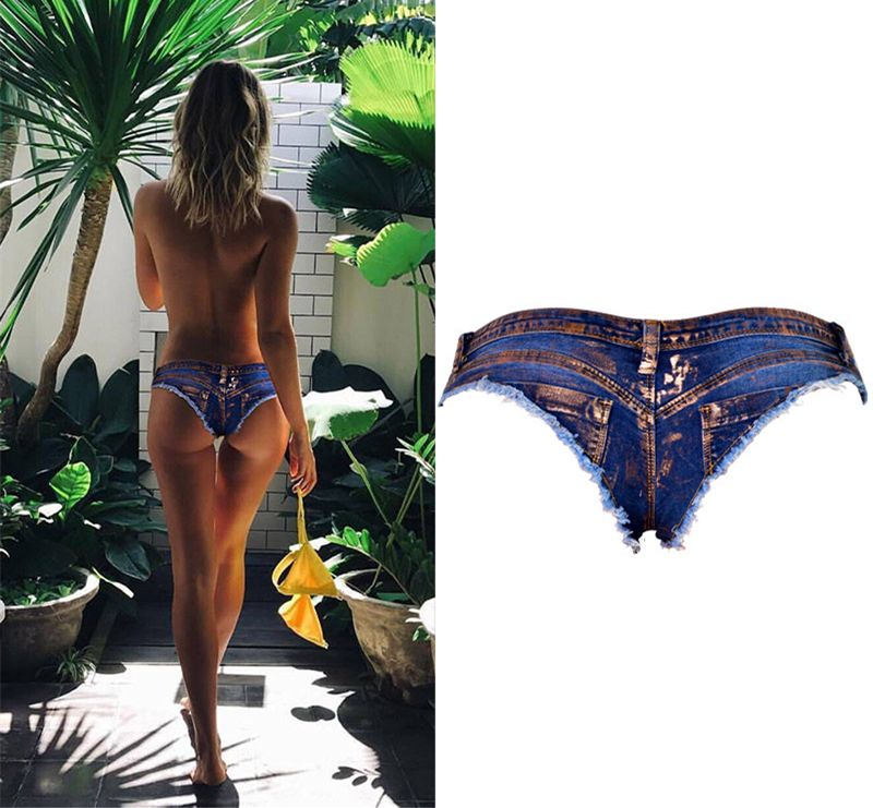 Damskie Krótkie Szorty Spodenki Jeansowe Postrzępione Sexi Odważne -XL