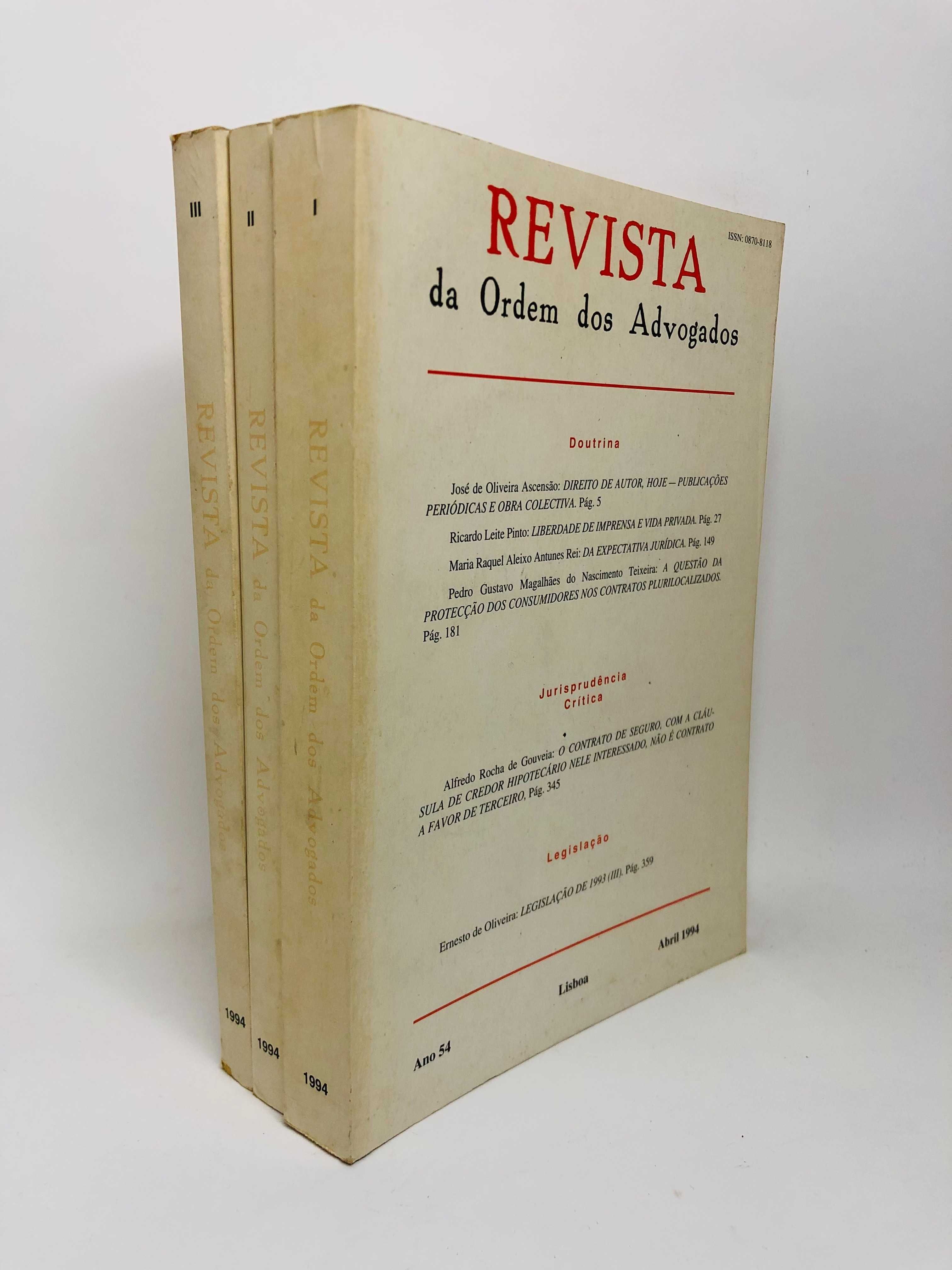 Revista da Ordem dos Advogados 1994 I, II e III