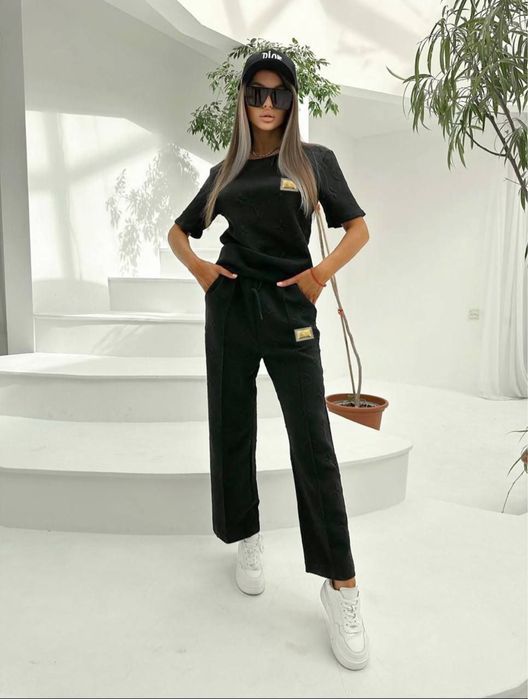 ЦЕНА ТАКОГО 3200! Женский костюм LOUIS VUITTON черный весна-осень LV