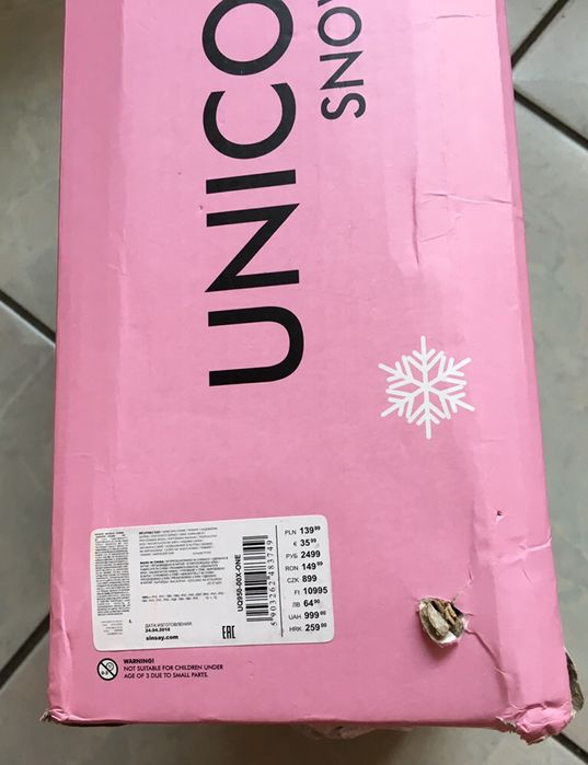 Unicorn jednorożec Sinsay sanki woda