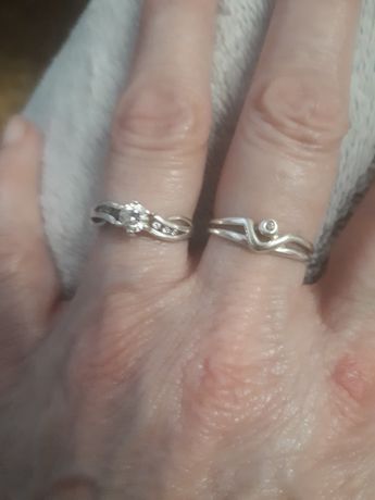 Dwa srebrne pierścionki pr925