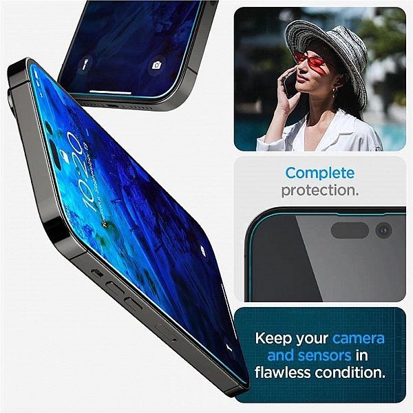 Szkło hartowane Spigen Glas.tR Ez Fit na iPhone 14 Pro - 2 szt.