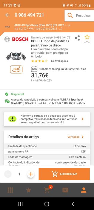 Bosch Pastilhas travões frente 0.986 494.721