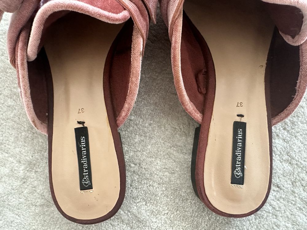 Mules Rosa Velho em veludo - stradivarius (37)