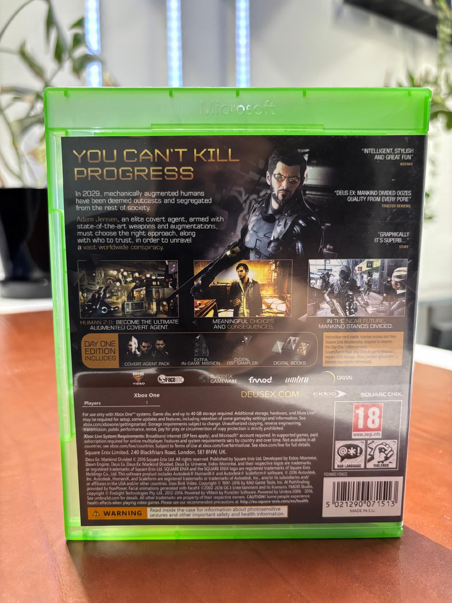 Xbox One Deus Ex Mankind Divided Day One Edition