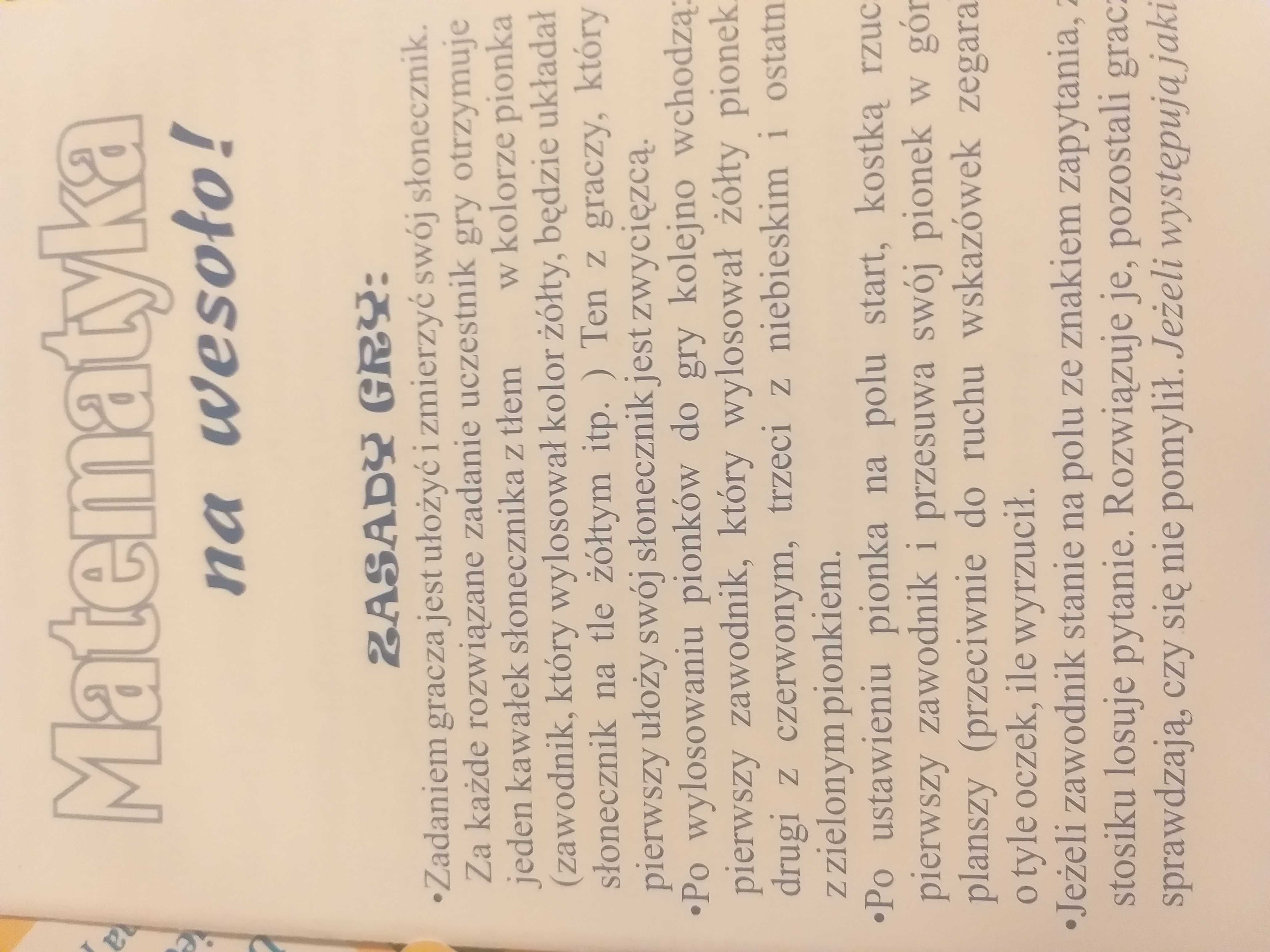 Matematyka na wesoło, gra planszowa,,stan idealny, kl.2-4