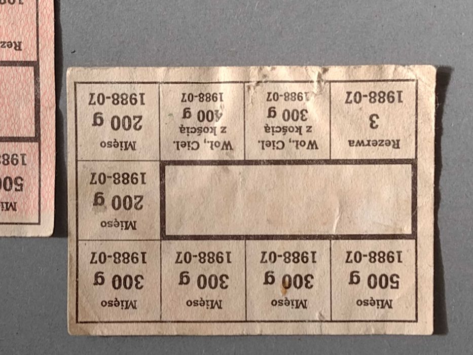 PRL- Kartki Żywnościowe Oryginały z Epoki kolekcja