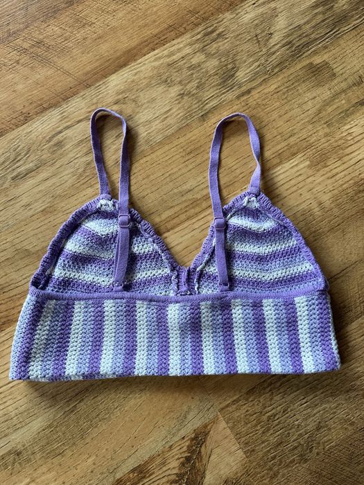 Top szydelkowy crop top h&m S/36