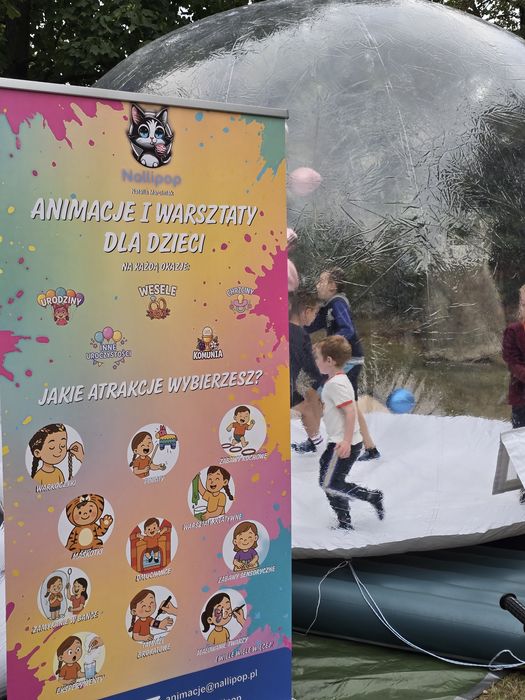 Bubble house kula z balonami + trampolina – wynajem dmuchaniec