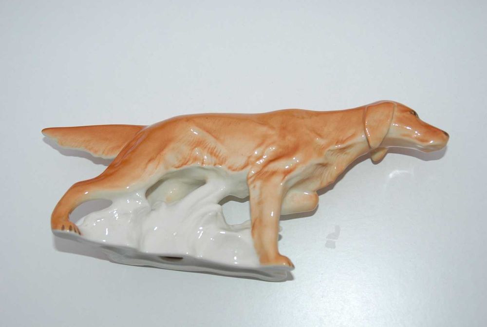 Stara figurka pies piesek porcelana Łomonosow