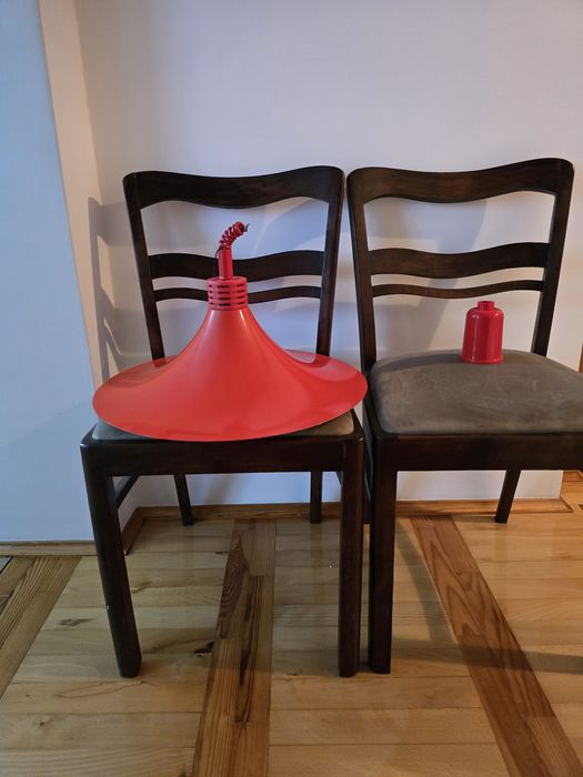 lampa wisząca pomarańczowa czerwona loft Polam 12.Z.415/R niekompletna