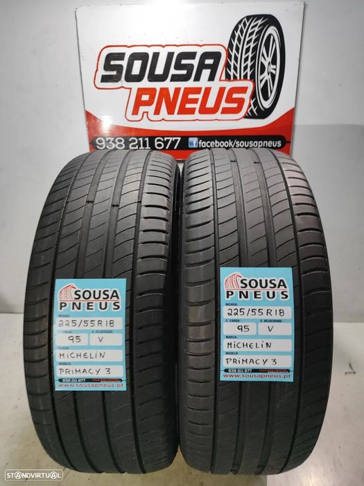 2 pneus semi novos 225-50r18 MICHELIN - oferta da entrega 130 EUROS
