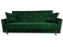 Sofa Glamour Kanapa rozkładana Kryształ Wersalka pojemnik