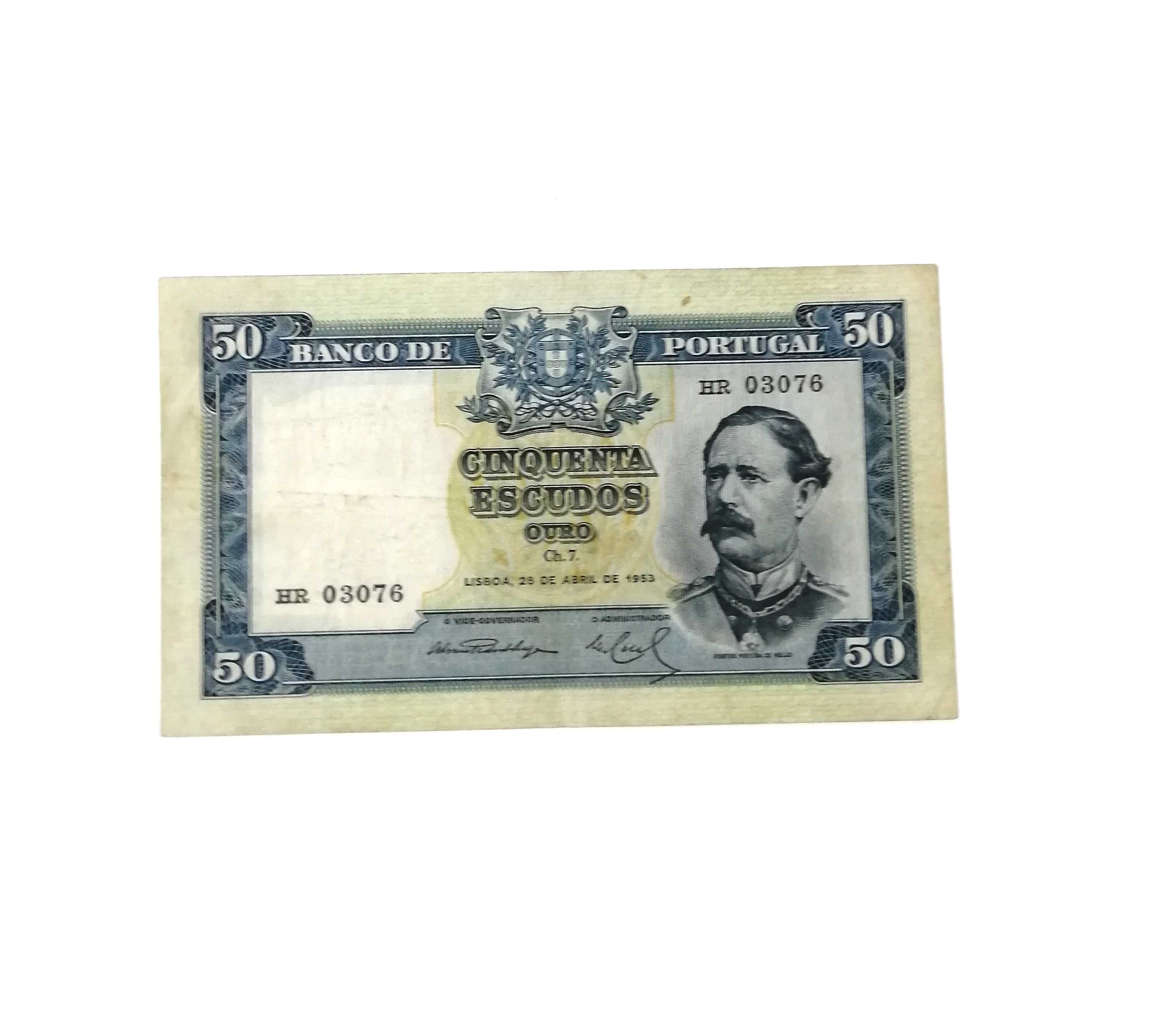 Nota 50 escudos, 1953, Fontes Pereira de Mello, 50$