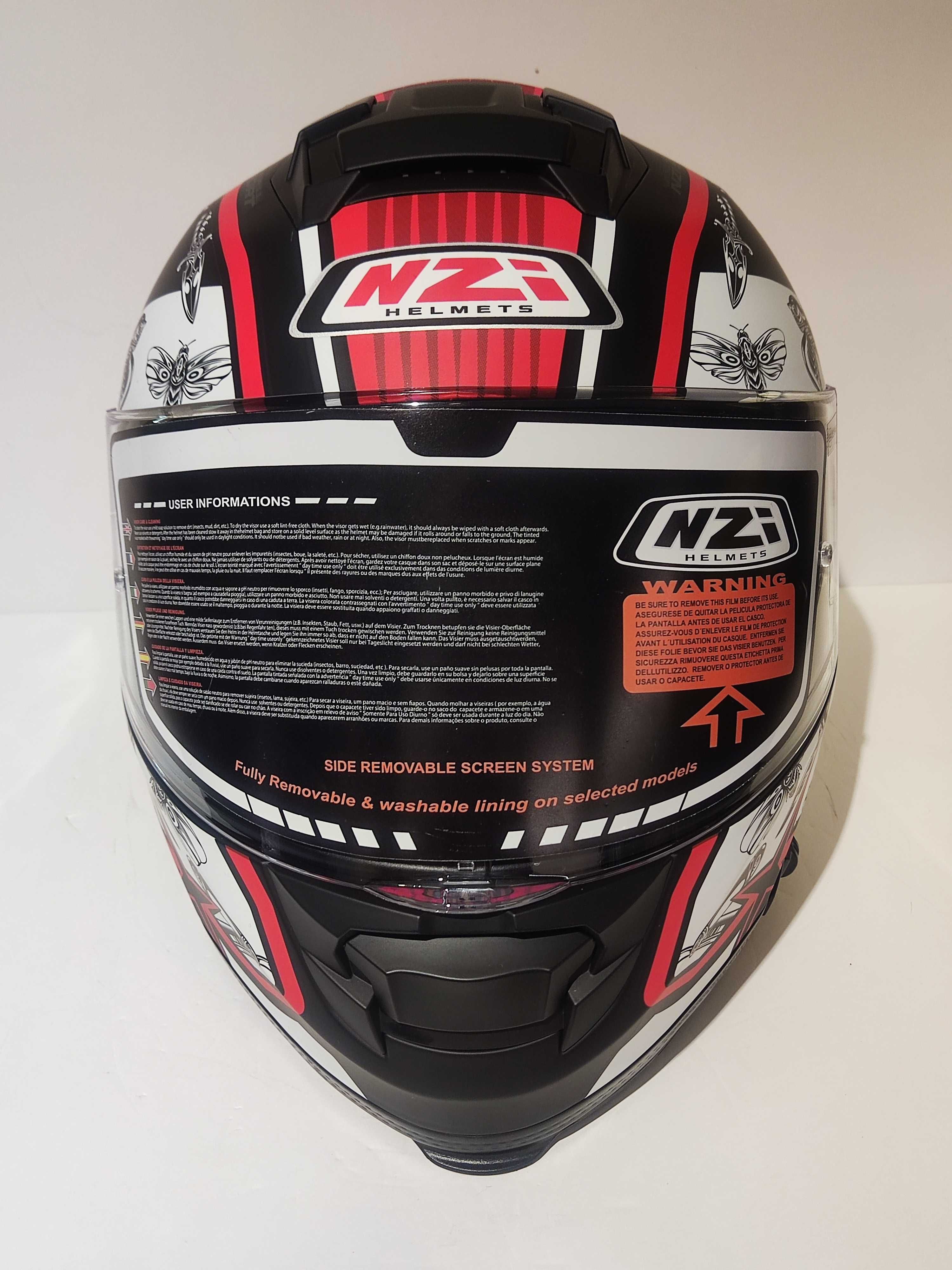 Capacete NZi integral dupla-viseira mota scooter novo