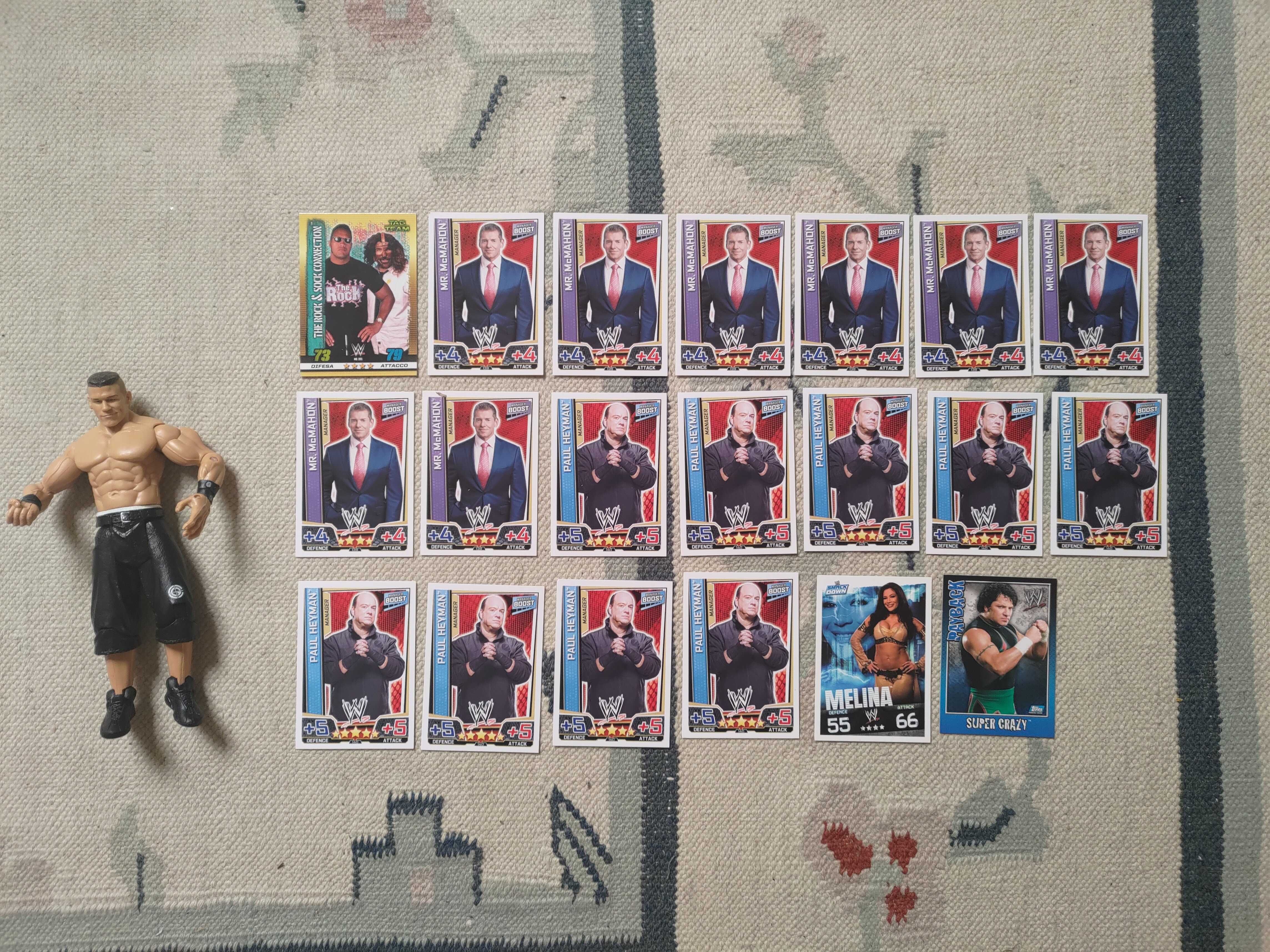 WWE Slam Attax 120 Cartas Variadas + Figura do John Cena (Como Novos)