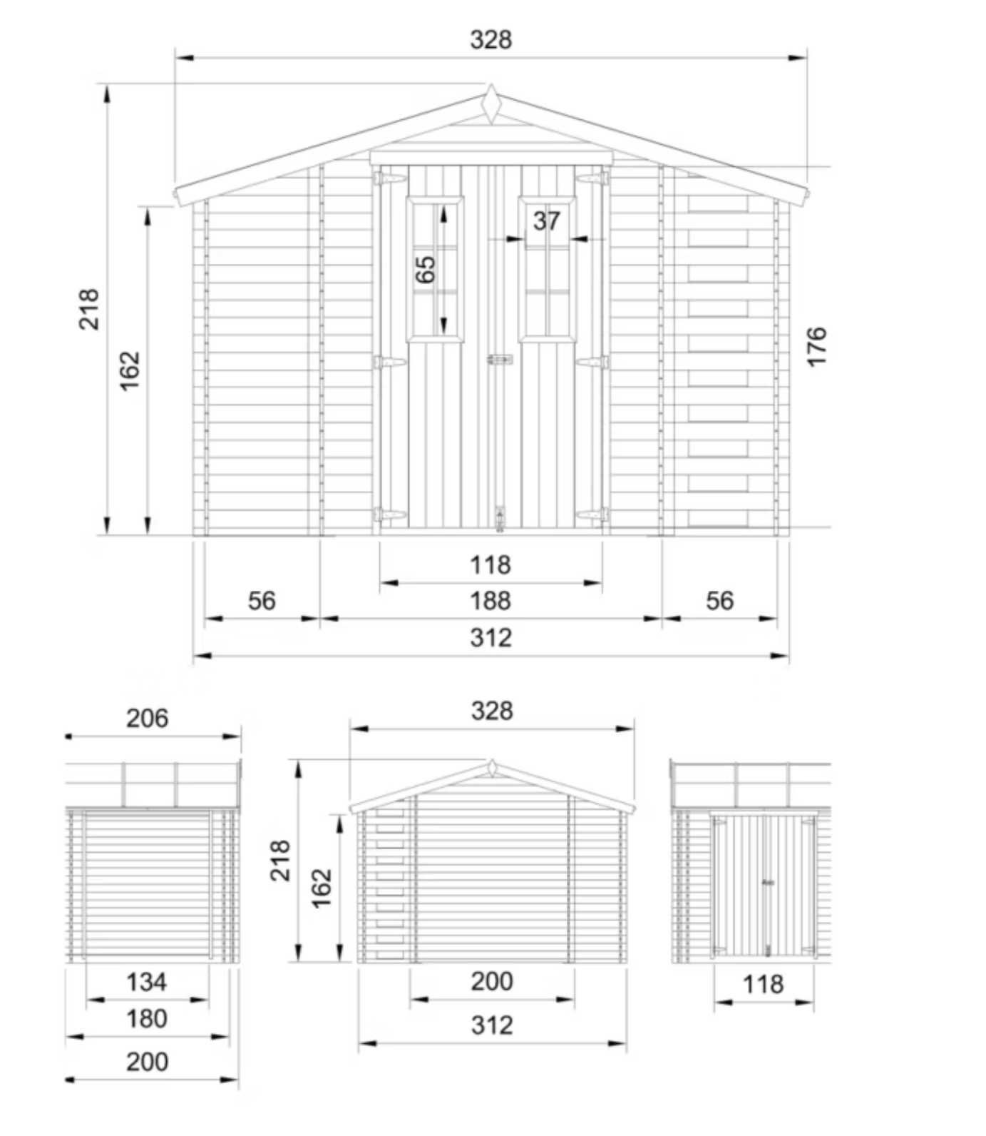 Domek ogrodowy drewutnia - Timbela 5,47 m² M389C
