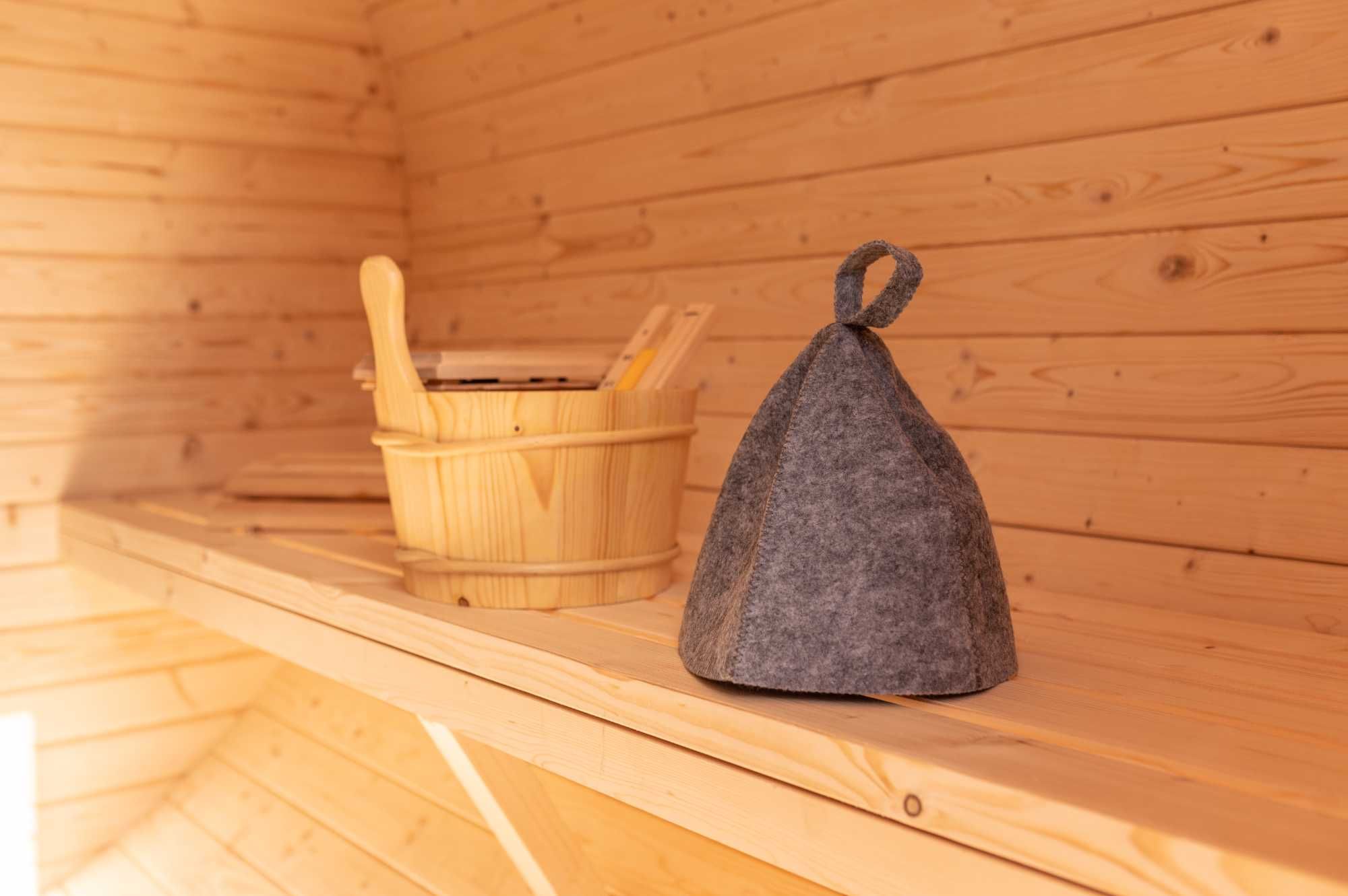 Kwadratowa sauna ogrodowa, 200cm Quadro Premium dobierz piec i dodatki