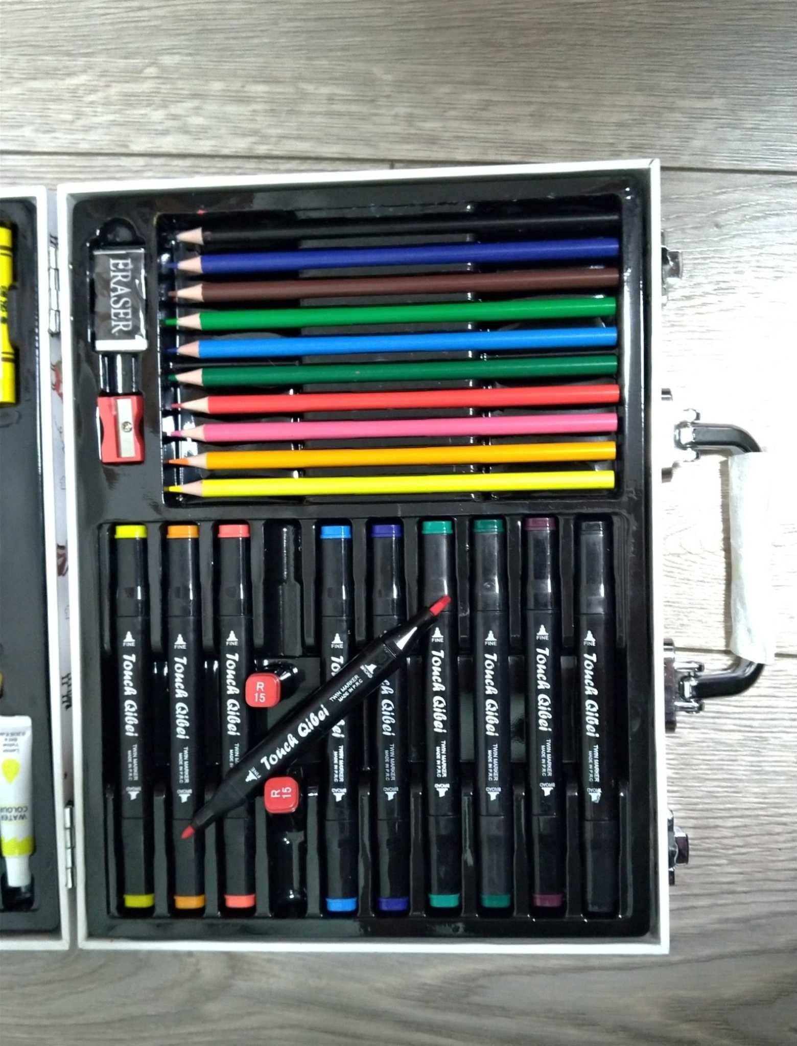 Дитячий набір для малювання фарби маркери олівці 48 предметів