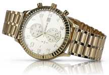 Złoty zegarek z bransoletą męski 14k 585 Geneve mw007y&mbw007y B