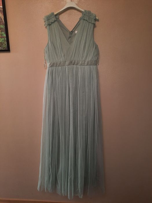 Sukienka szałwiowa Asos wesele tiulowa maxi maya deluxe