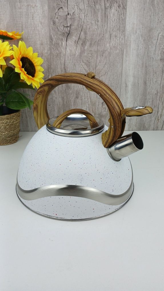 Czajnik Elitehoff E5166 3L biały marmurek na gaz i indukcję