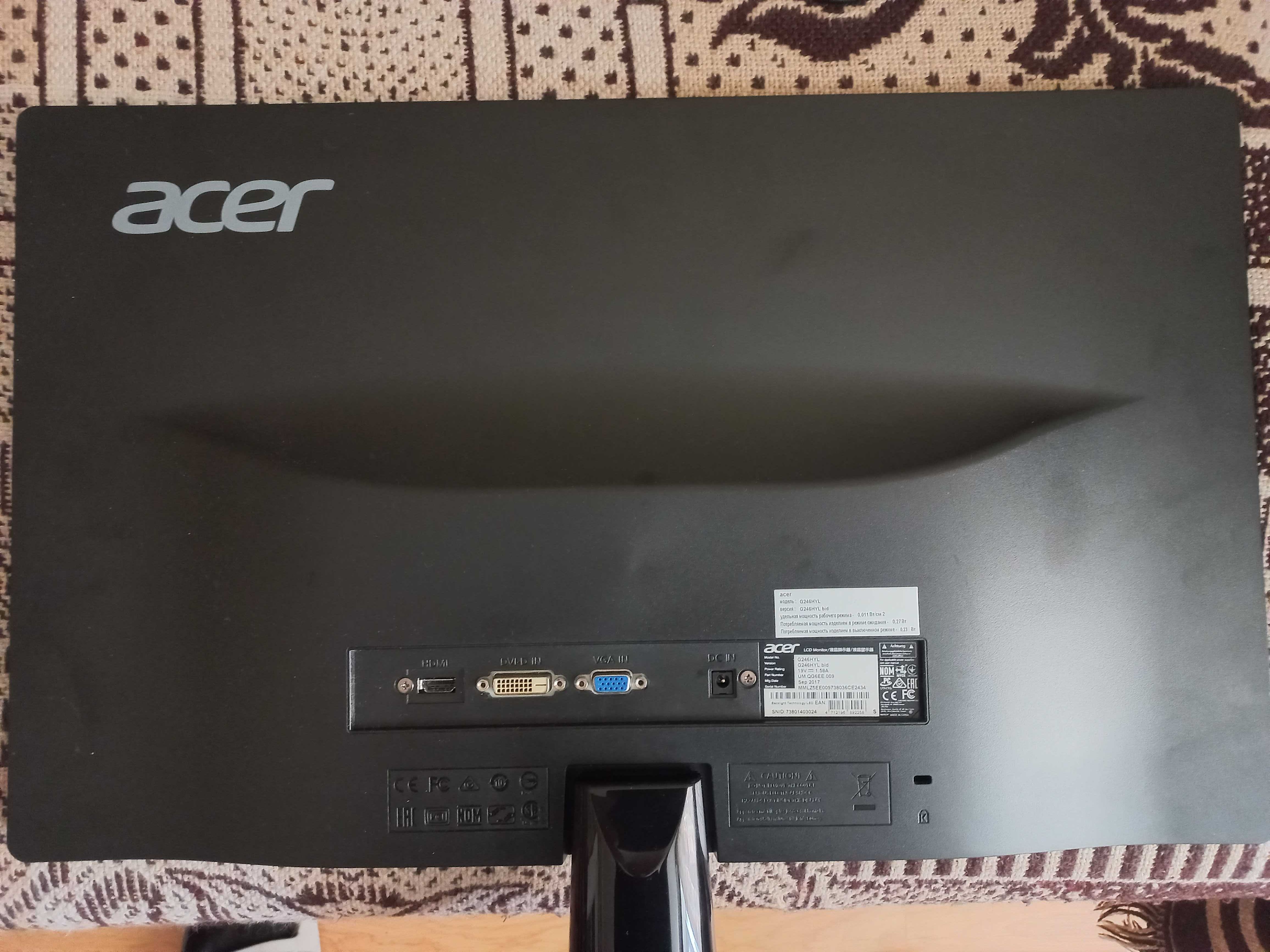 Монитор Acer  G246HYL.