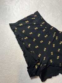 Czarne spodenki w ananasy piżama sinsay M bawełna