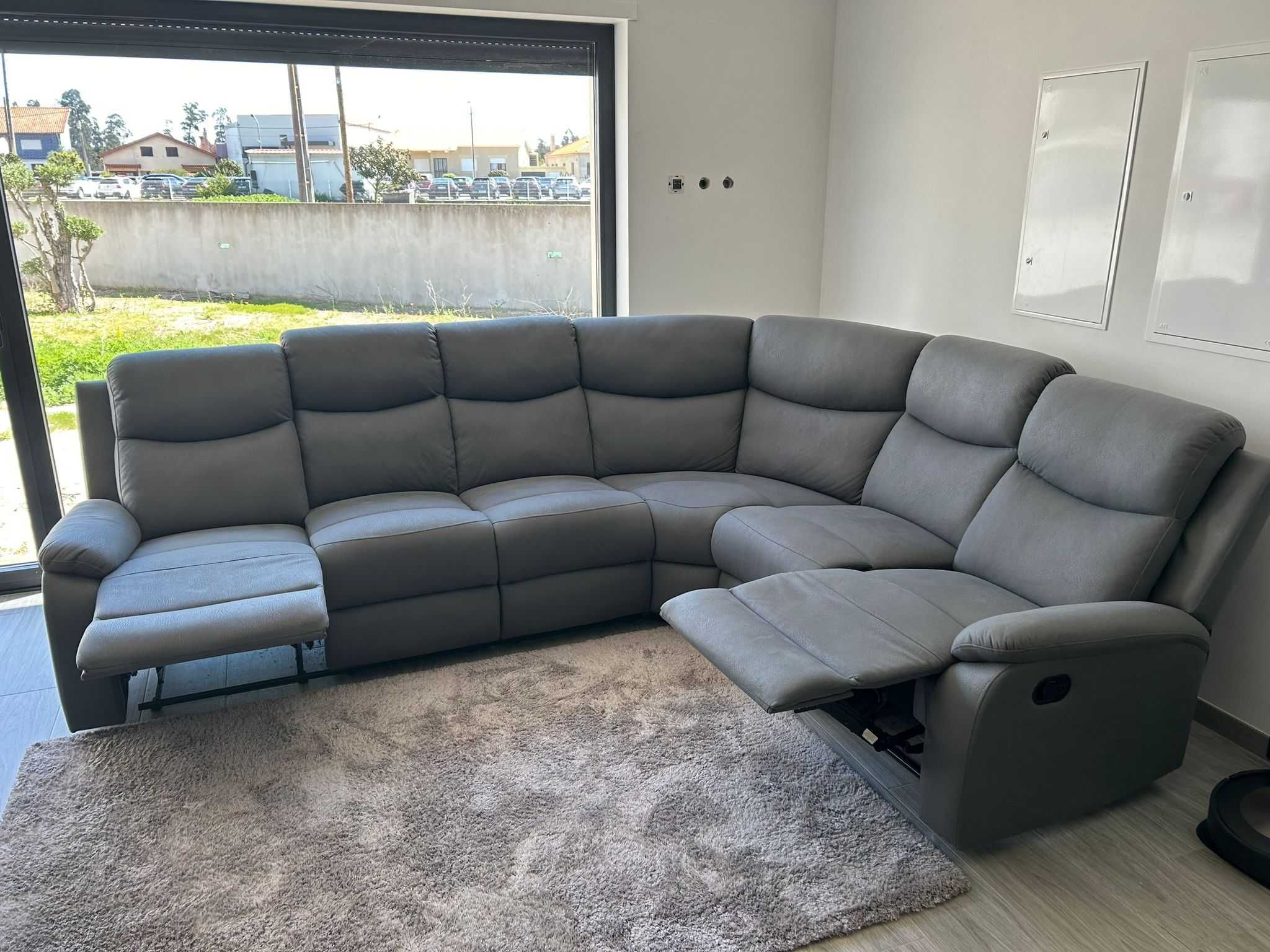 Sofa canto com relax indiana polis