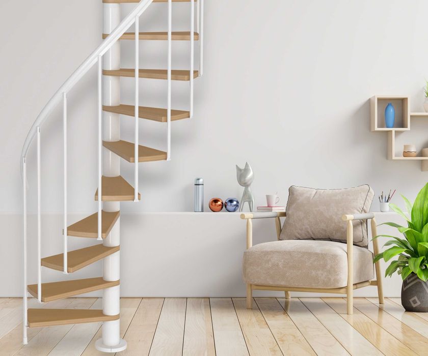 Nowoczesne schody spiralne Las Vegas Biel /BUK fi 140 cm