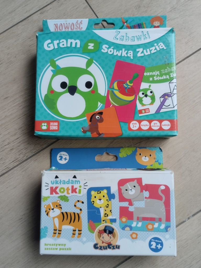 Pierwsze puzzle 2  zestawy Czuczu i Zielona sowa 2+