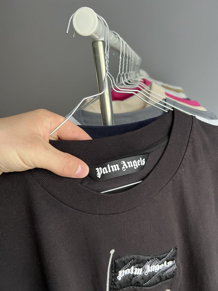 Л-ХЛ(size) Чоловіча котонова футболка Palm Angels з великим логотипом