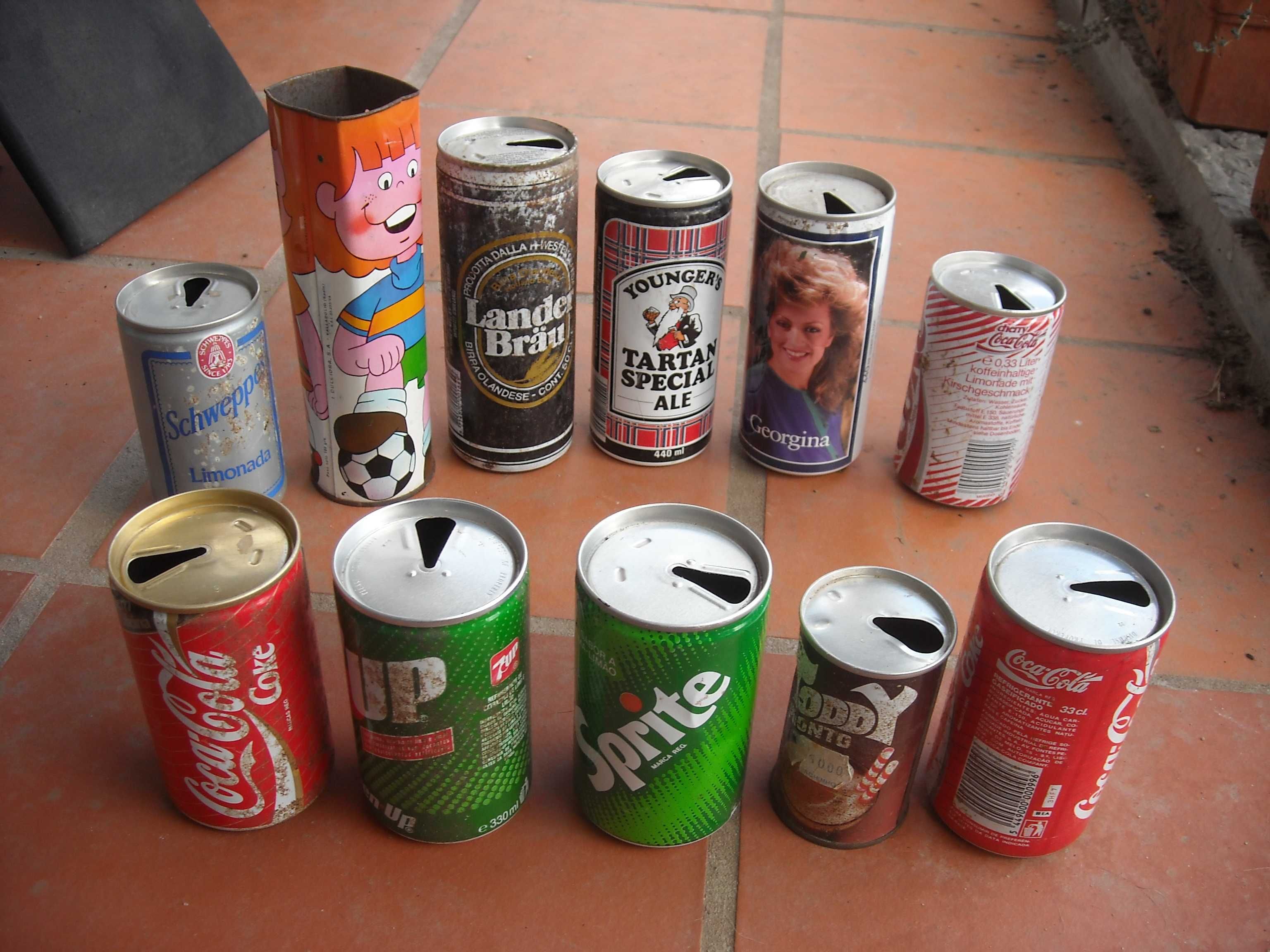 Latas cerveja e refrigerantes antigas - anos 80