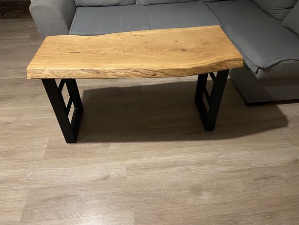 Nowy Stolik Ława  Loft Dębowa Deska Monolit 4cm blat