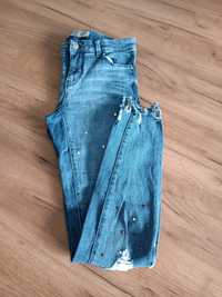 Jeansy skinny z dżetami