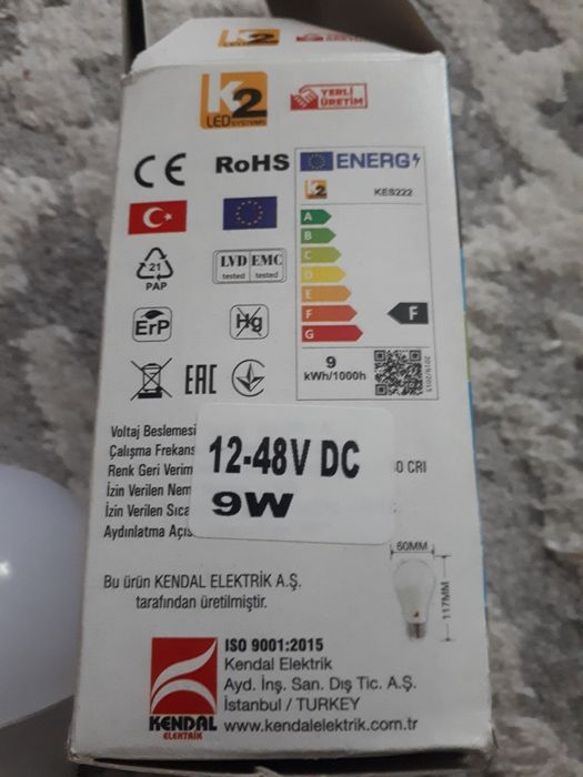 Лед лампочка 12/48 вольт