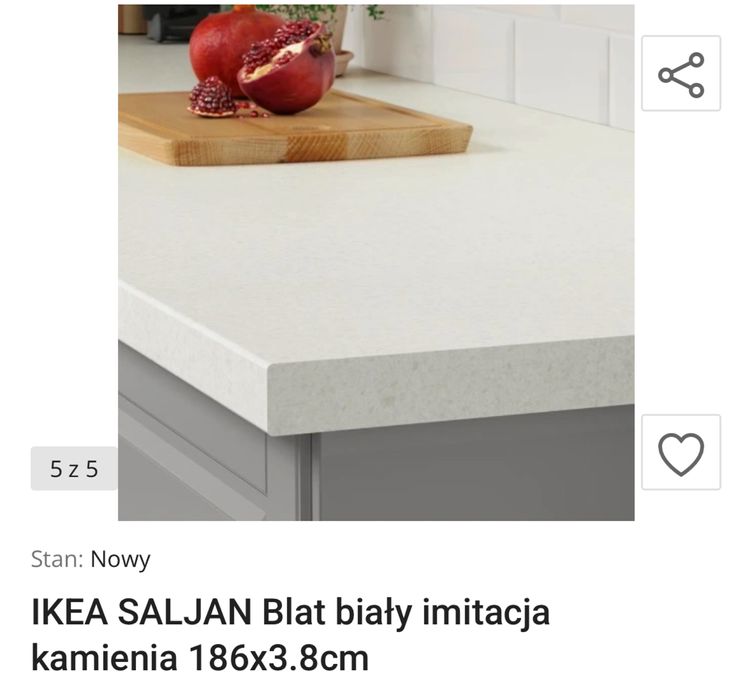 Blat Saljan Ikea imitacja kamienia kawalki